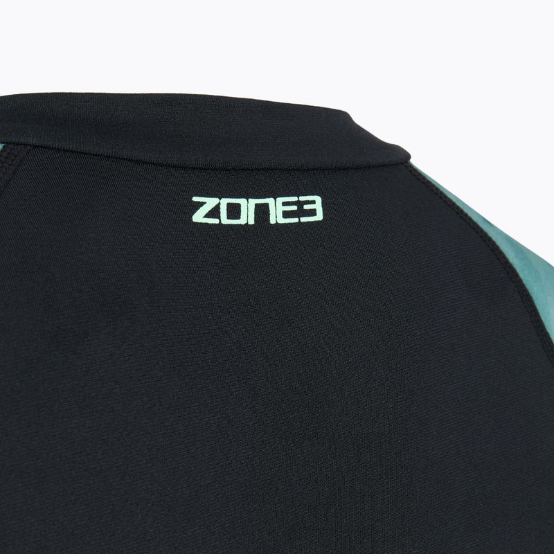 Damen-Einteiler Badeanzug ZONE3 Long Sleeve teal tie dye 4