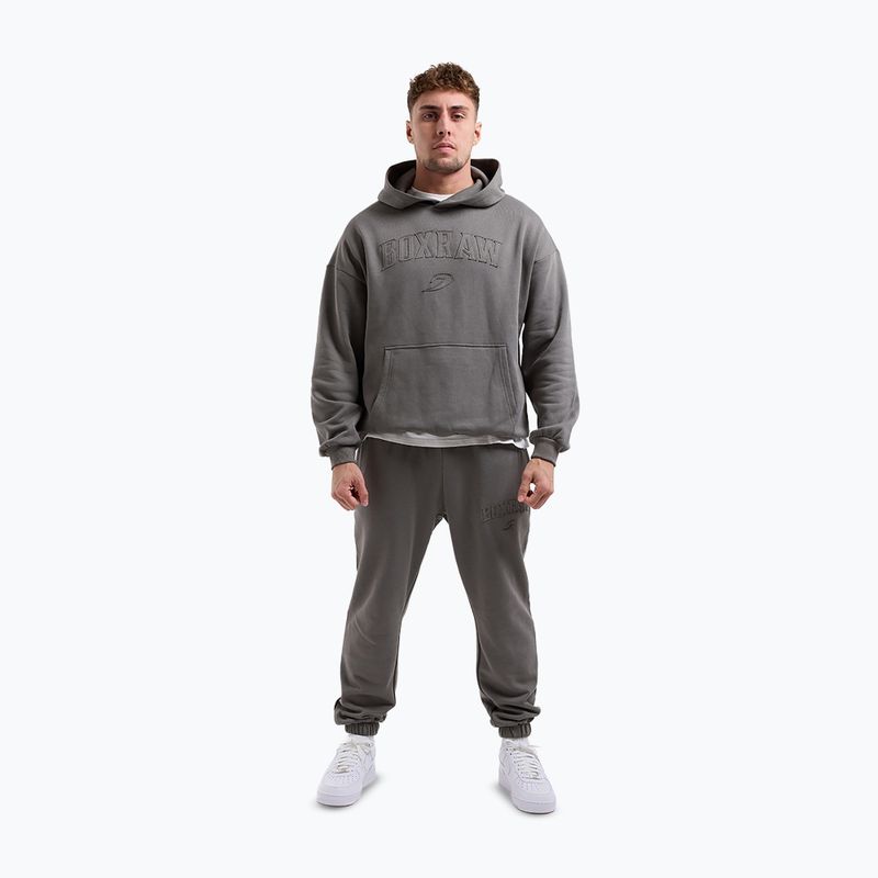 Herrenpullover BOXRAW East Street Hoodie distressed grey 2