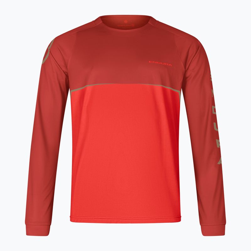 Herren Endura Core Gedruckt Flamme rot Radfahren Longsleeve 3