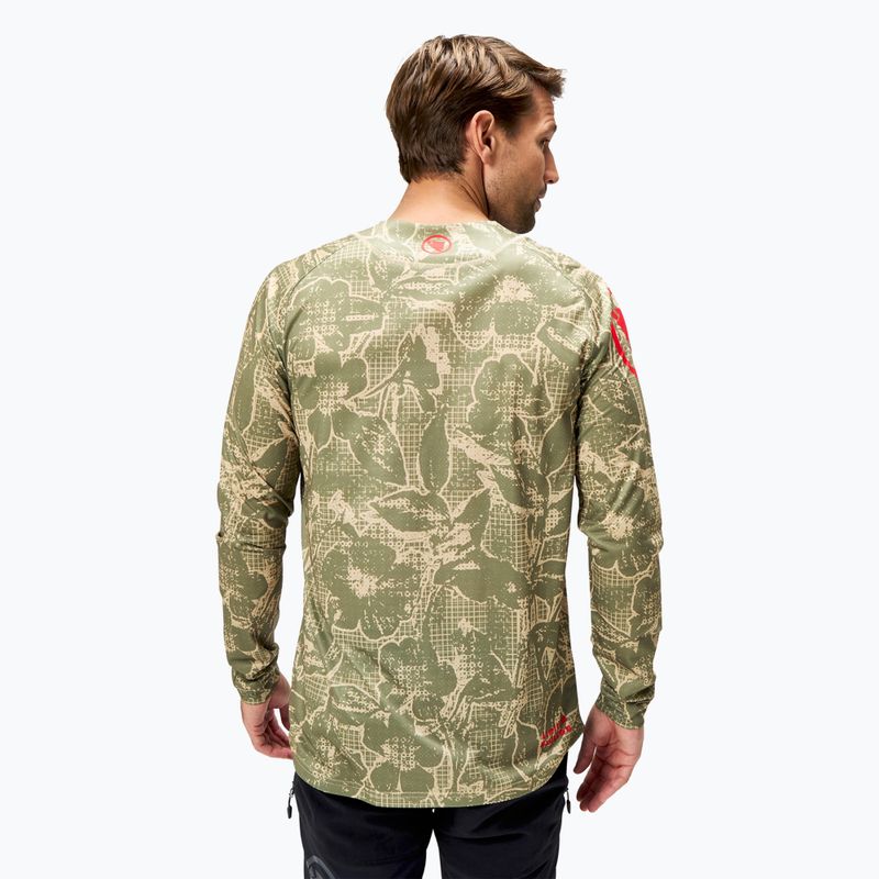 Herren Endura Grid Floral Ltd Radfahren Longsleeve Tweed grün 3