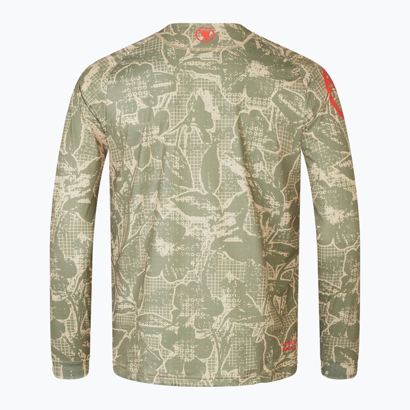 Herren Endura Grid Floral Ltd Radfahren Longsleeve Tweed grün 5