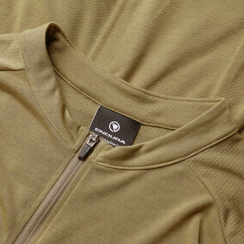 Herren-Radtrikot Endura Loop Zipped Tweed grün 3
