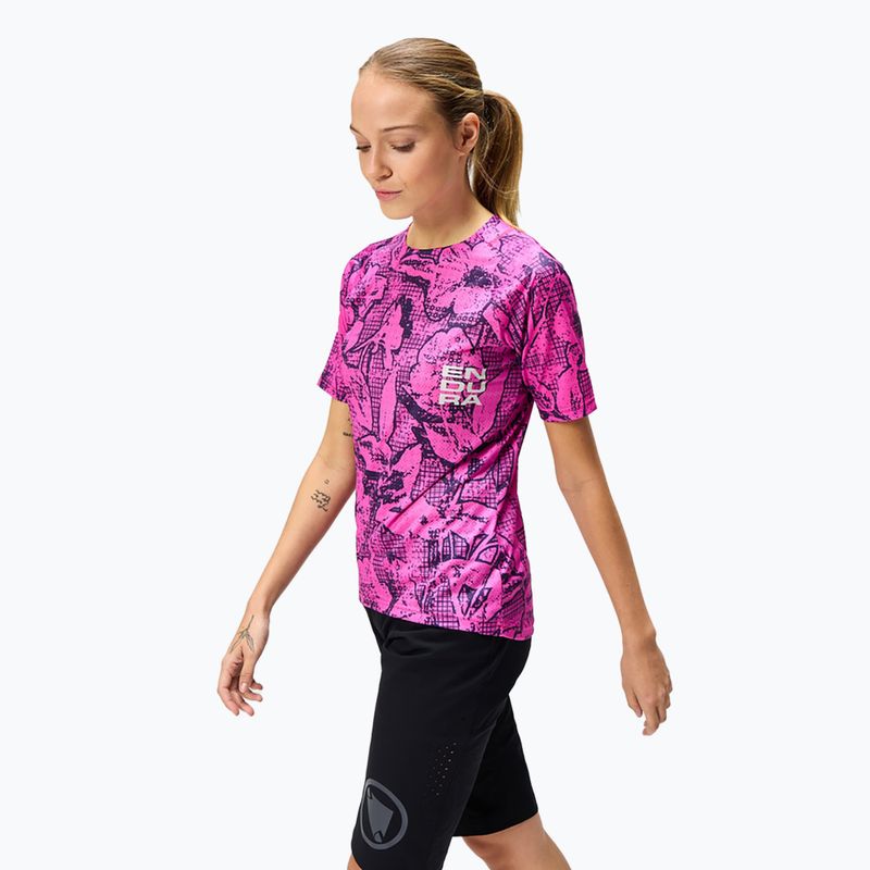Frauen Radfahren Trikot Endura Grid Floral Ltd W rosa Pop 4
