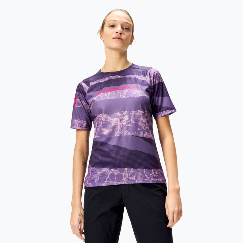 Damen Radfahren Trikot Endura Patchwork Ltd W Brombeere
