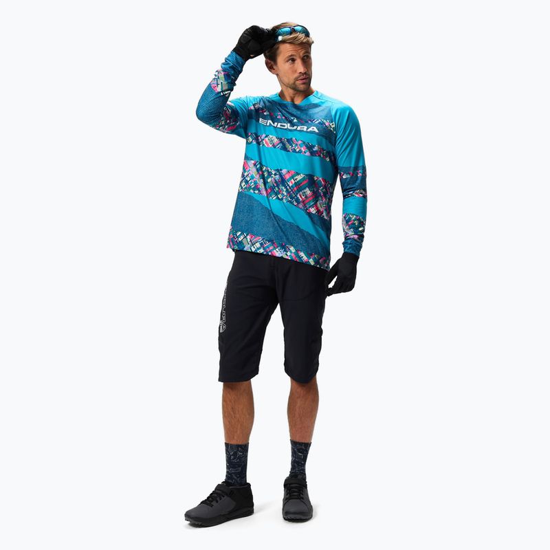 Herren Endura Patchwork Ltd Gedruckt barra blau Radfahren Longsleeve 2