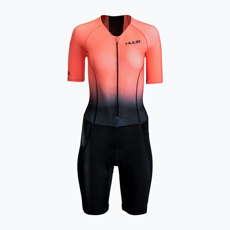 Damen-Triathlonanzug HUUB Commit Long Course Suit schwarz/koralle