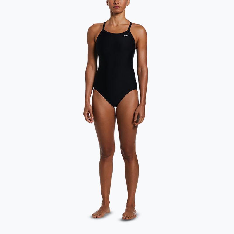 Einteiliger Damen-Badeanzug Nike Solid Racerback schwarz 2