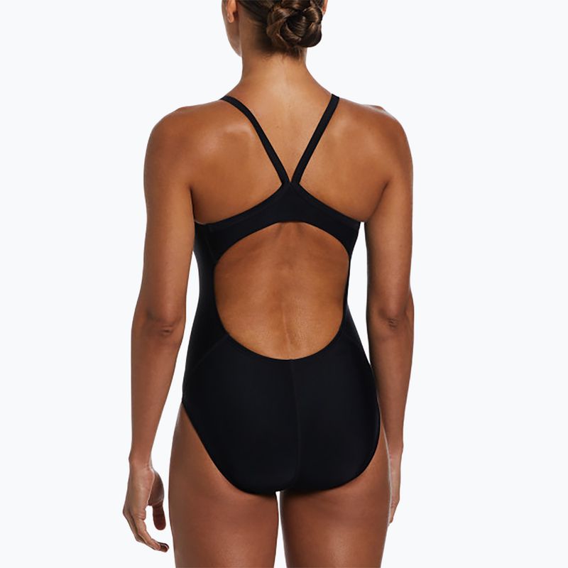 Einteiliger Damen-Badeanzug Nike Solid Racerback schwarz 3