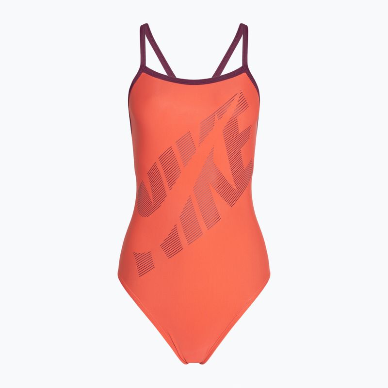Einteiliger Damen-Badeanzug Nike Tilt Logo orange NESSA007 5