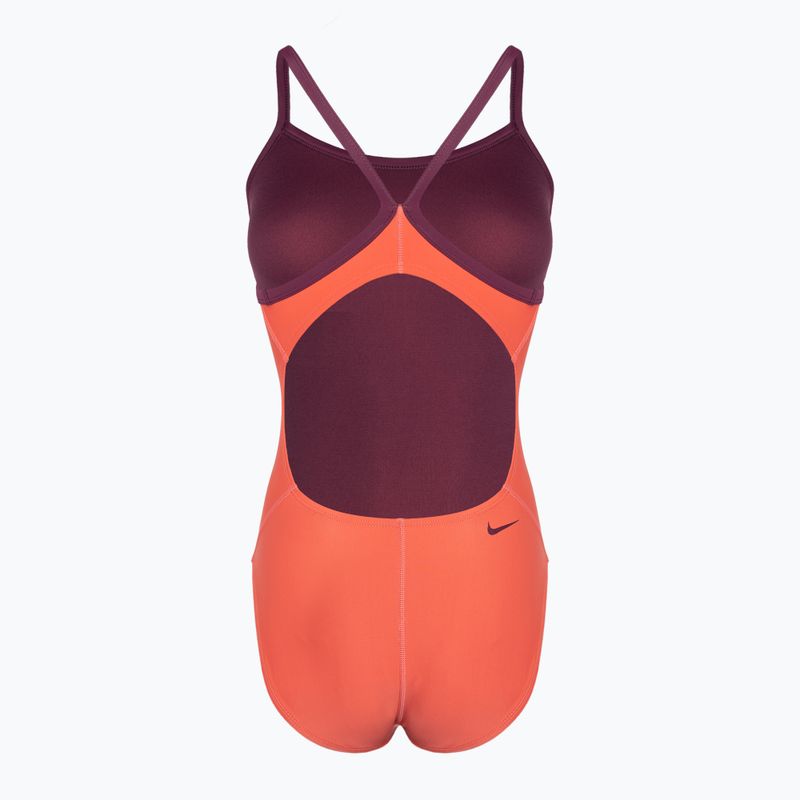 Einteiliger Damen-Badeanzug Nike Tilt Logo orange NESSA007 6
