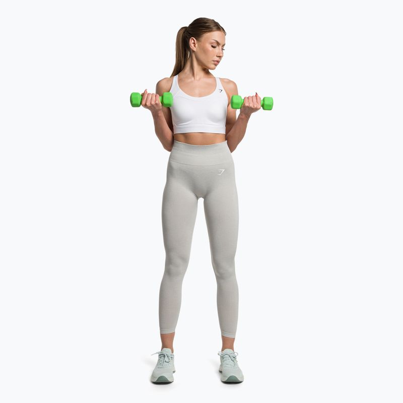 Damen Trainingsleggings Gymshark Vital Seamless hellgrau meliert 2