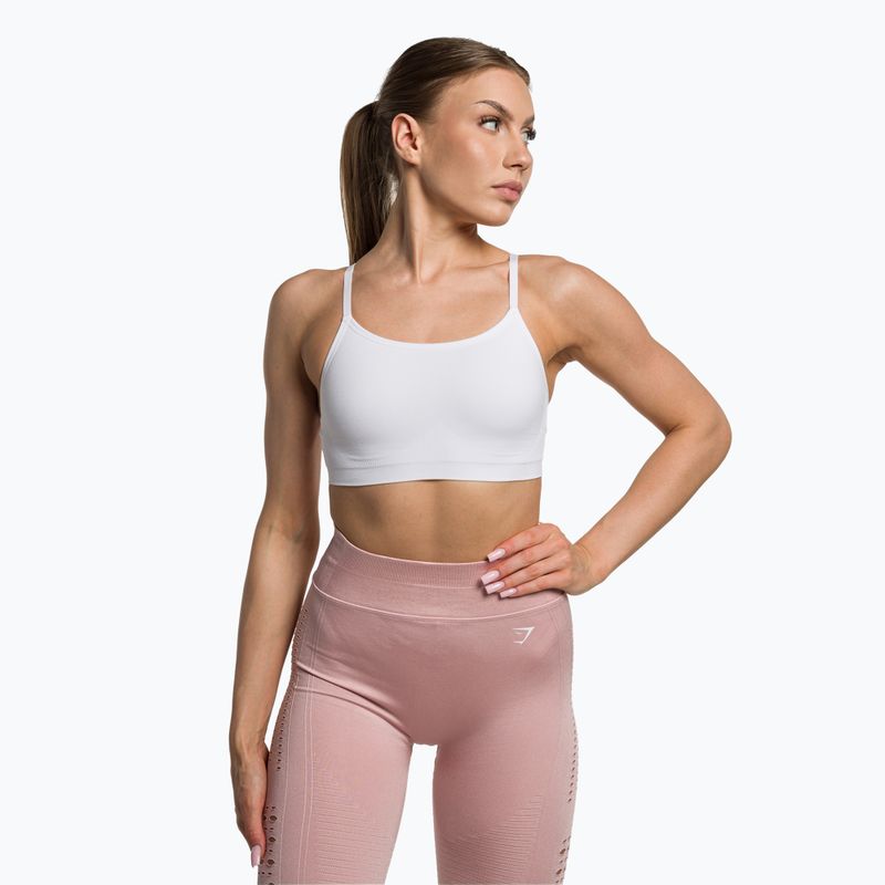 Gymshark Nahtloser Bralette High Neck Fitness-BH weiß