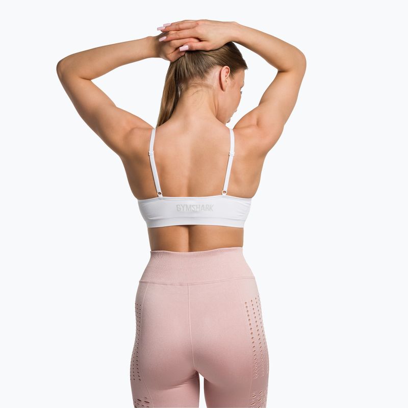 Gymshark Nahtloser Bralette High Neck Fitness-BH weiß