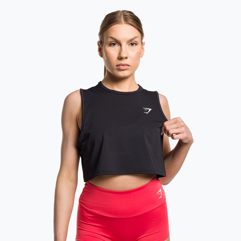 Damen Gymshark Training Crop Tank schwarz