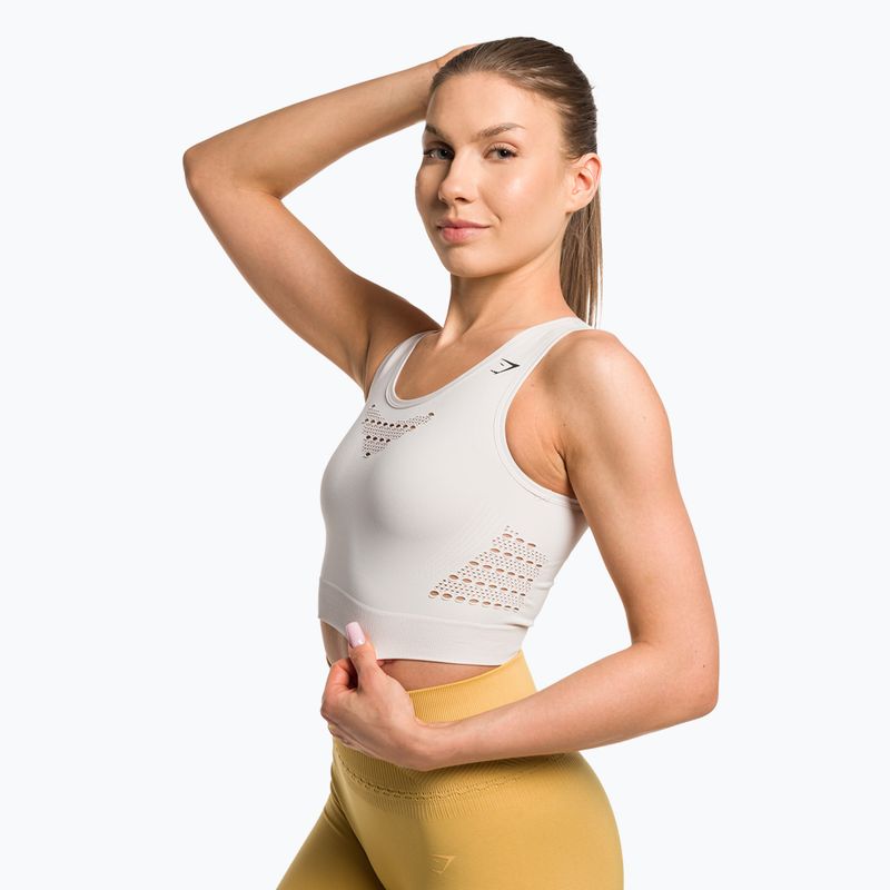 Women's Gymshark Energy Nahtloses Crop Top cremeweiß