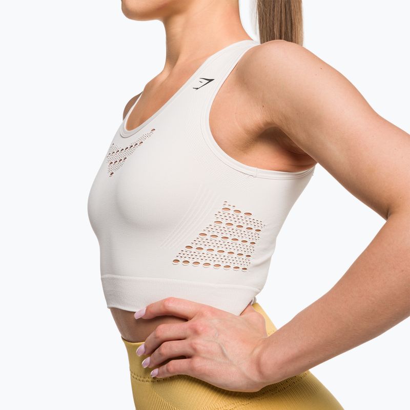 Women's Gymshark Energy Nahtloses Crop Top cremeweiß