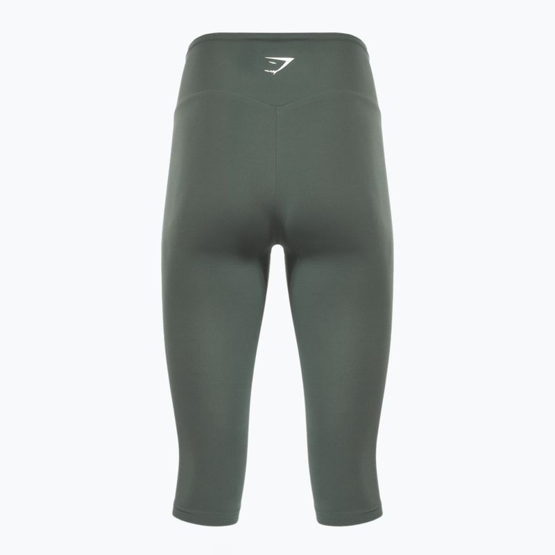 Gymshark Training Cropped Leggings für Frauen in Obsidian / Grün 2