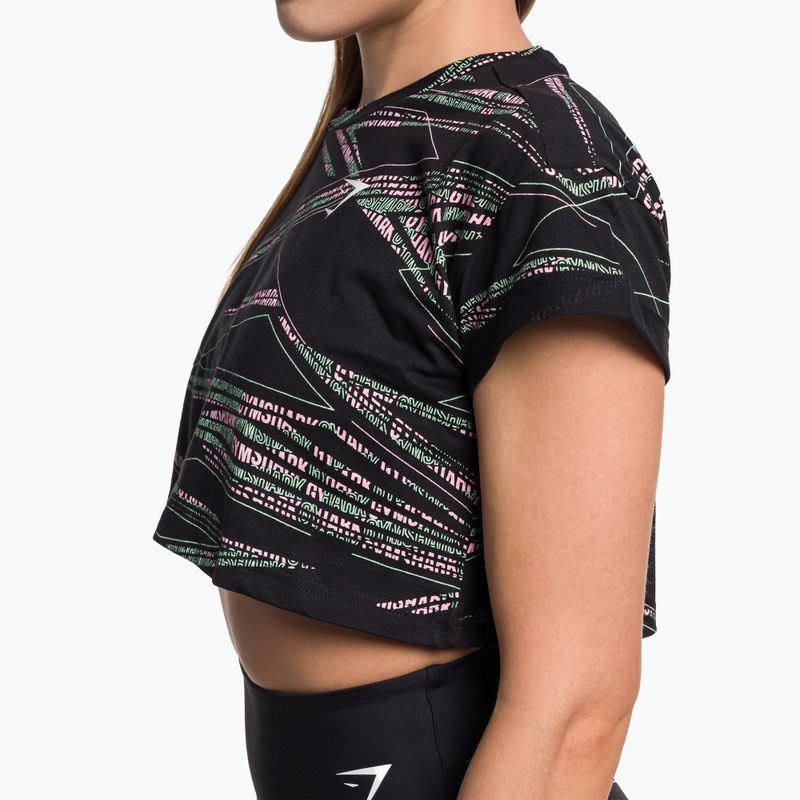 Damen Trainingsjacke Gymshark Zone Graphic Crop schwarz/lime 4