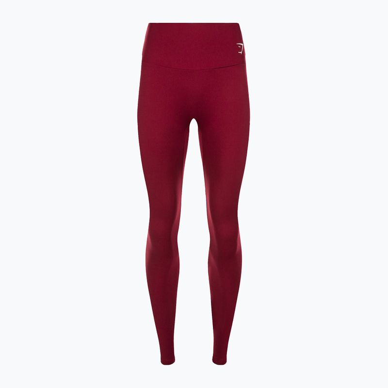 Damen Gymshark Training Full Lenght Leggings weinrot/weiß 5