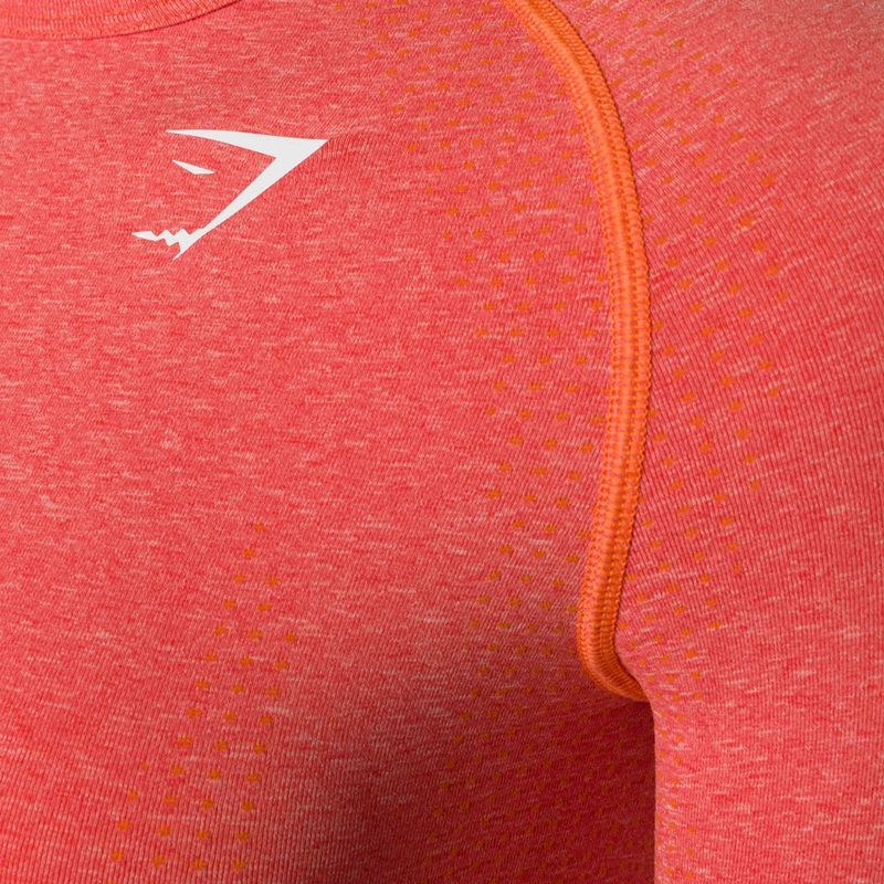 Damen Trainings-Langarmshirt Gymshark Vital Seamless Top rot/orange/weiß 7