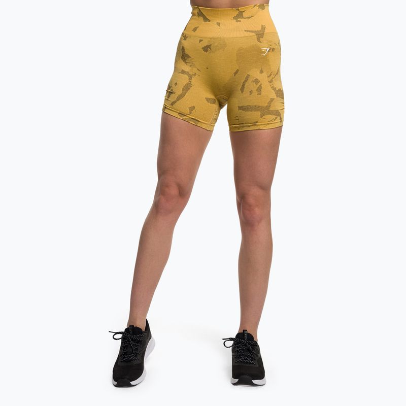 Damen Trainingsshorts Gymshark Adapt Camo Savanna Nahtlos indisch gelb