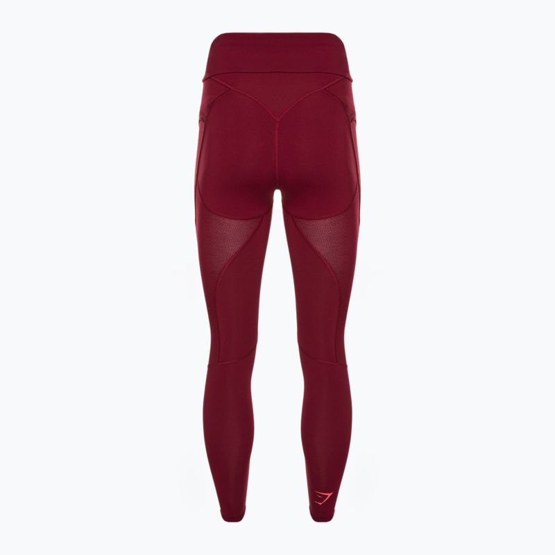 Damen Trainingsleggings Gymshark Pulse bordeauxrot 7