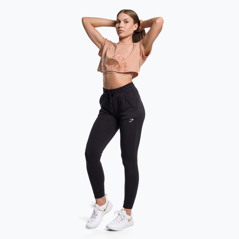 Damen Gymshark KK Twins Raw Crop Top warm buff 2