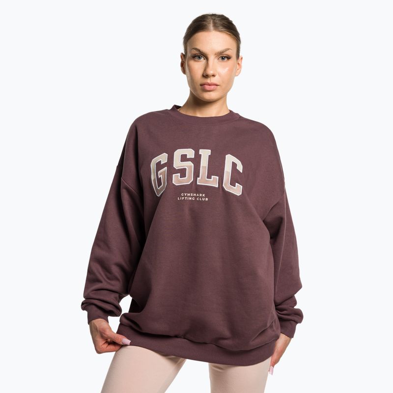 Damen Trainings Sweatshirt Gymshark Gfx Gslc Oversized braun