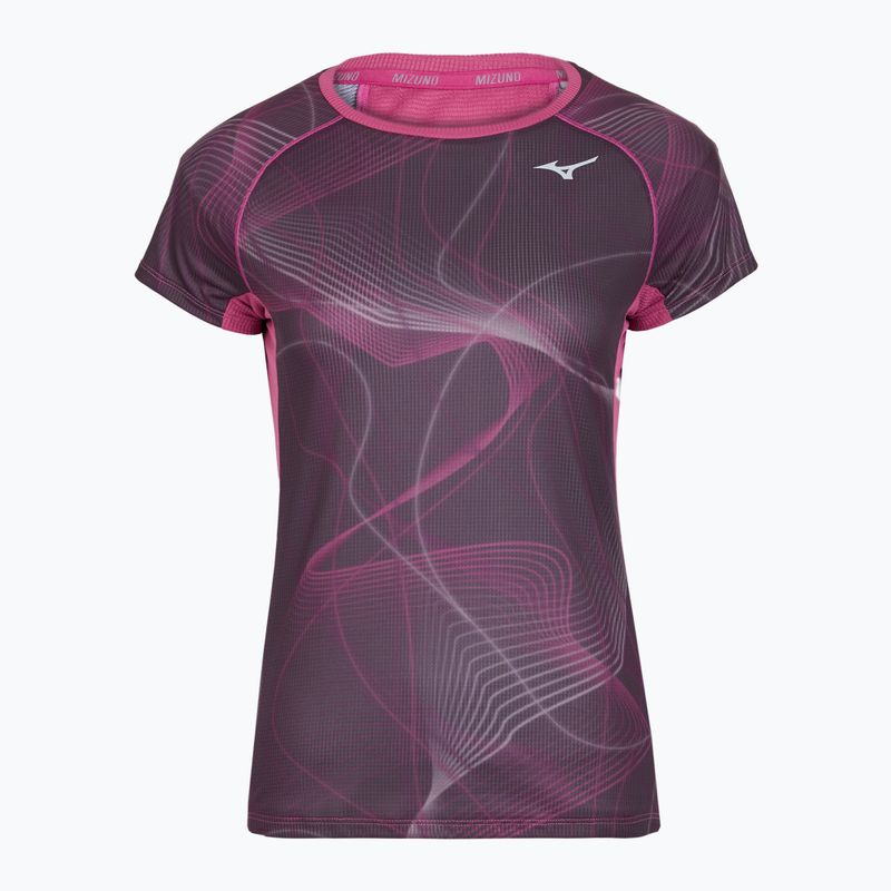 Damen Laufshirt Mizuno Aero Tee gape Wein