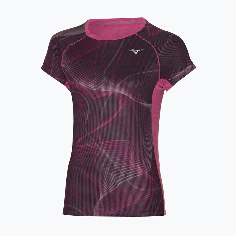 Damen Laufshirt Mizuno Aero Tee gape Wein