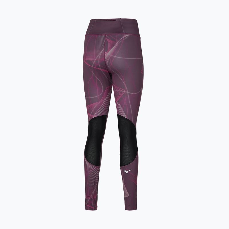 Damen Laufleggings Mizuno Gedruckte Traubenwein 2