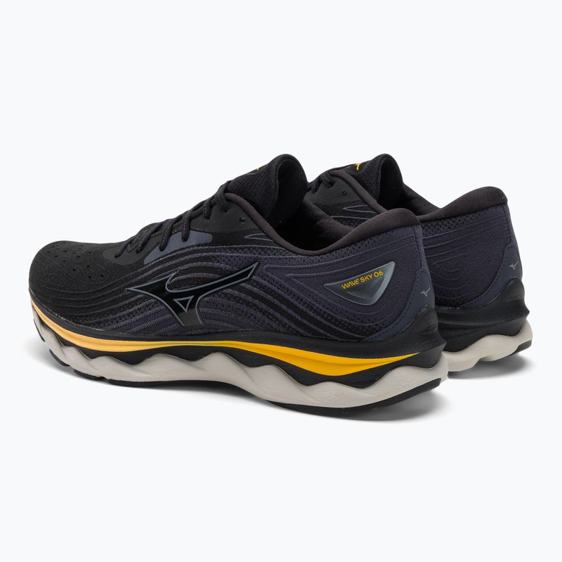 Herren Laufschuhe Mizuno Wave Sky 6 schwarz/tradewinds/gold fusion 3