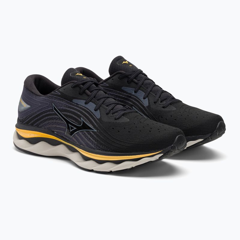 Herren Laufschuhe Mizuno Wave Sky 6 schwarz/tradewinds/gold fusion 4