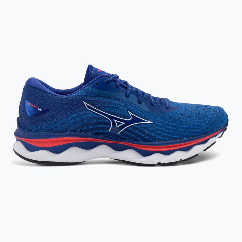 Herren Laufschuhe Mizuno Wave Sky 6 türkis see/weiß/kirsche tomate 2