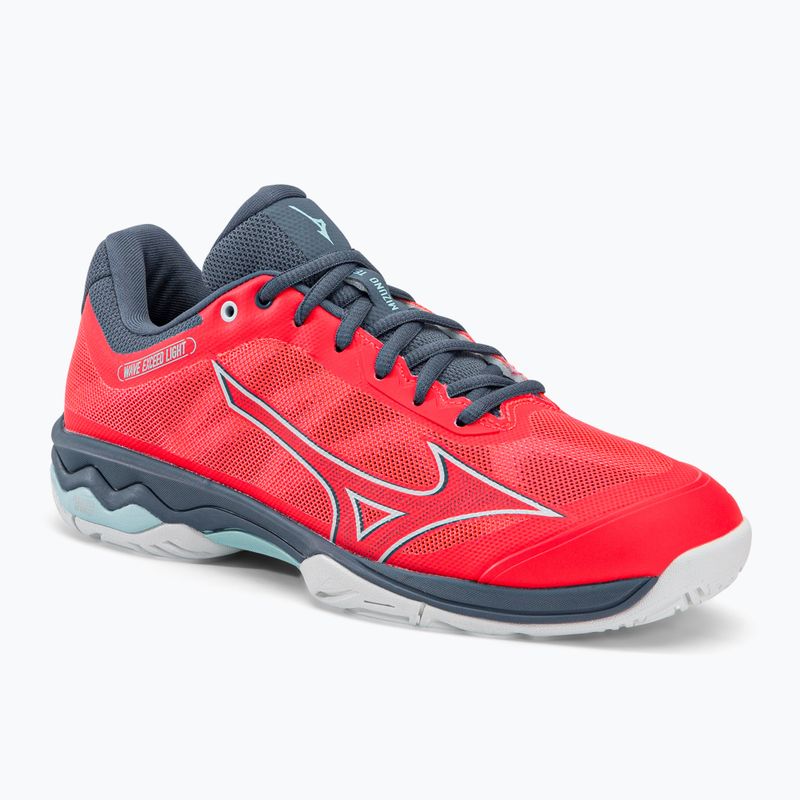 Damen Tennisschuhe Mizuno Wave Exceed Light AC Fierry Coral 2/Weiß/China Blau 61GA221958