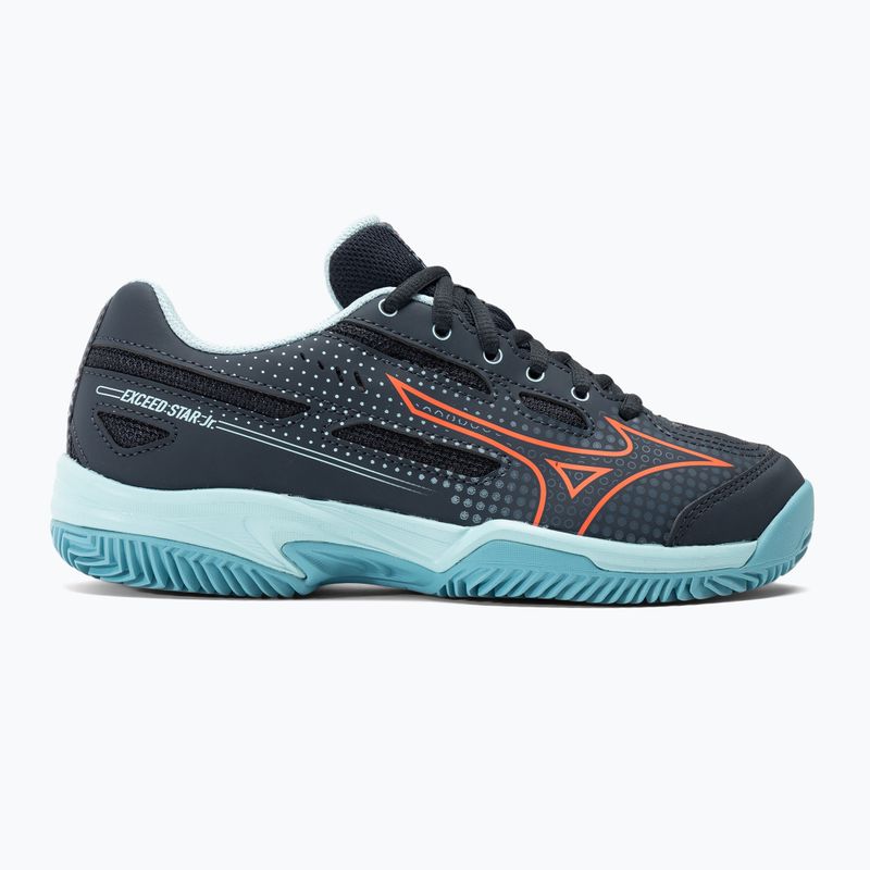 Kinder-Tennisschuhe Mizuno Exceed Star CC kollegial blau/soleil/tanager/türkis 2