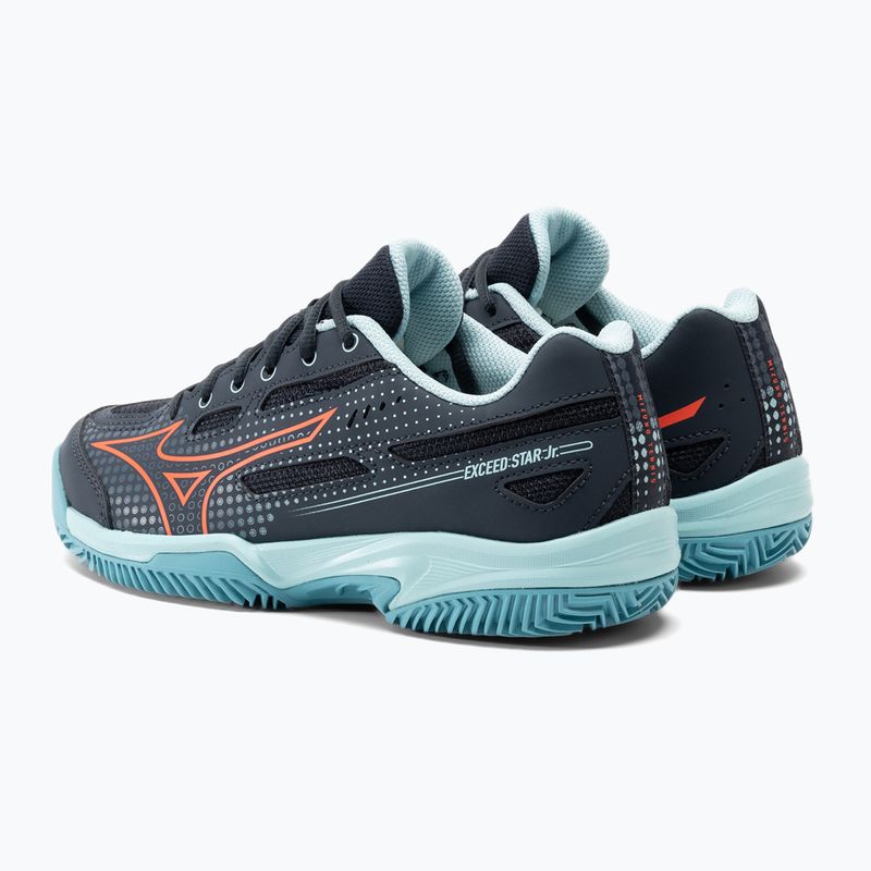 Kinder-Tennisschuhe Mizuno Exceed Star CC kollegial blau/soleil/tanager/türkis