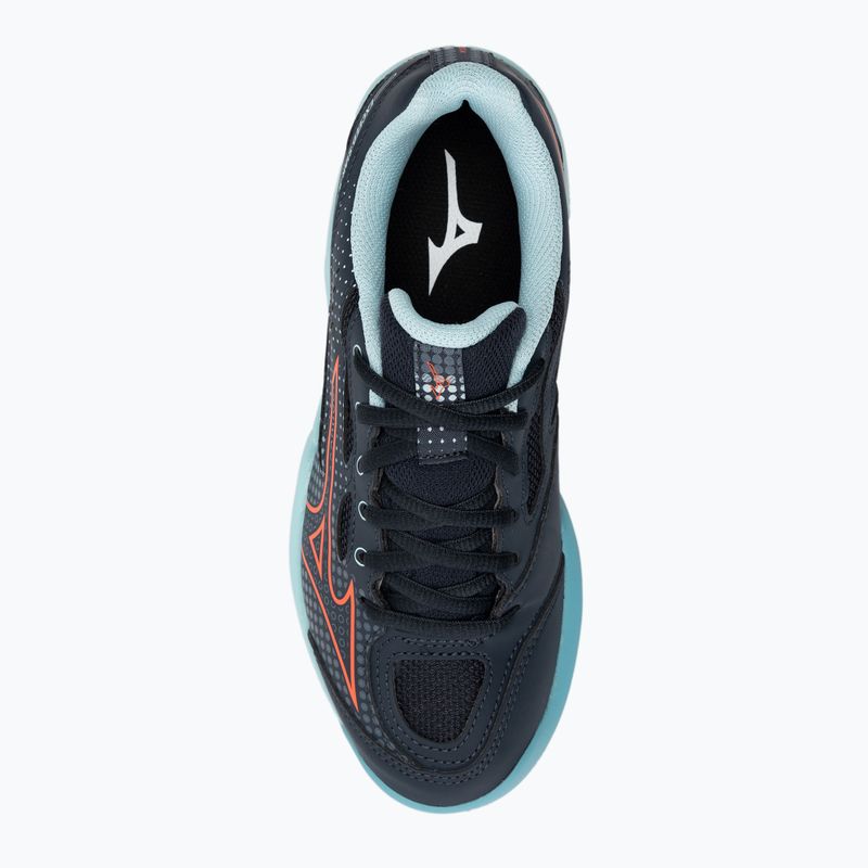 Kinder-Tennisschuhe Mizuno Exceed Star CC kollegial blau/soleil/tanager/türkis