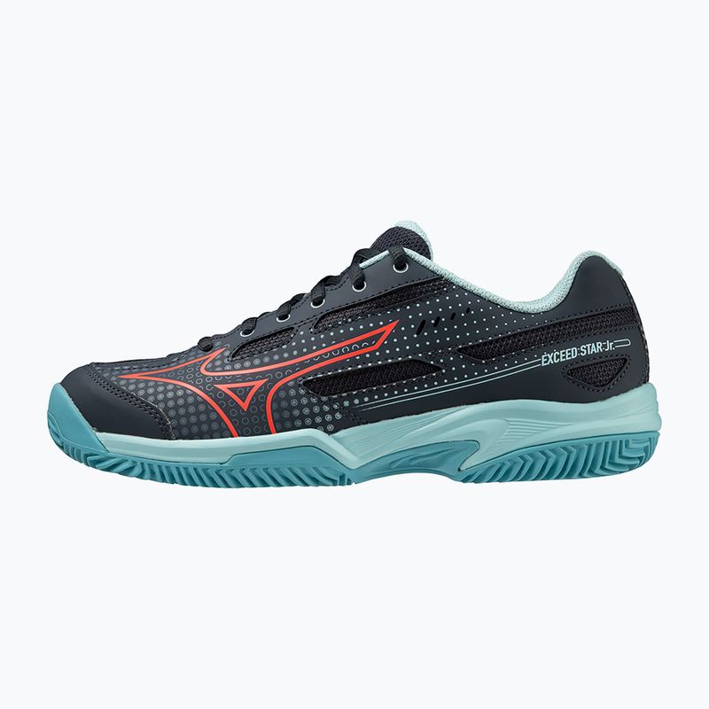 Kinder-Tennisschuhe Mizuno Exceed Star CC kollegial blau/soleil/tanager/türkis
