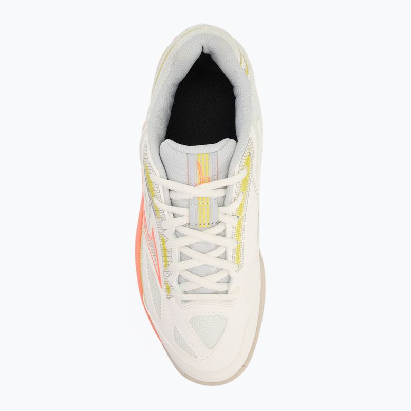 Tennisschuhe Damen Mizuno Break Shot 4 AC snow white/ neon flame/ ghost gray 5