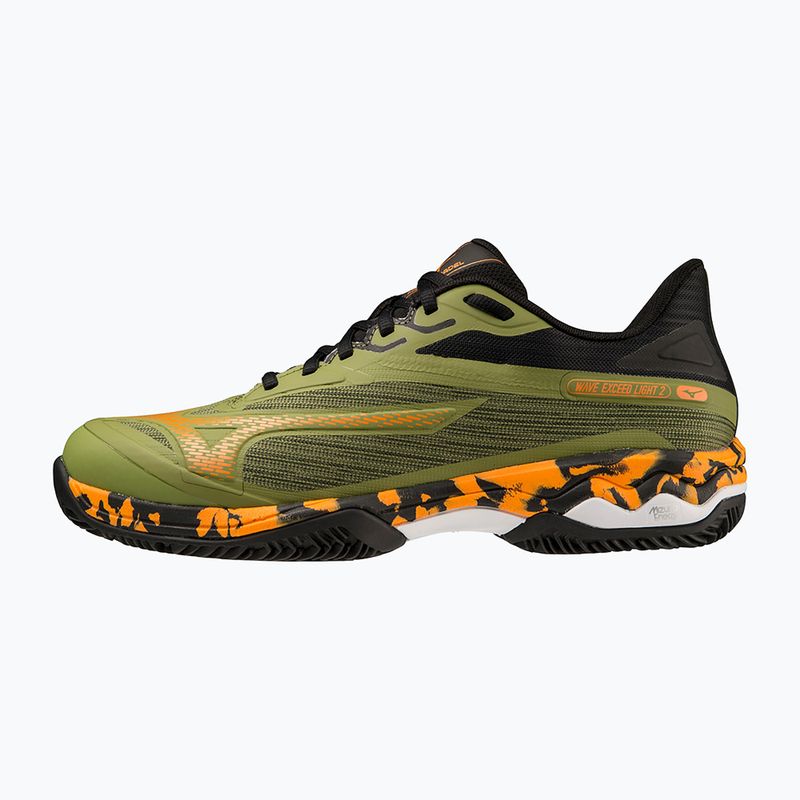 Herren Mizuno Wave Exceed Light 2 Padel Schuhe calliste grün / vibrant orange / schwarz 12