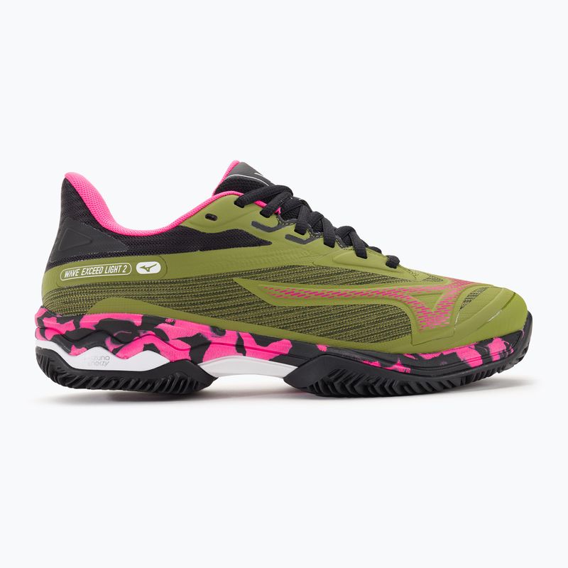 Women's Mizuno Wave Exceed Light 2 Padel Schuhe calliste grün / rosa glo / schwarz 2