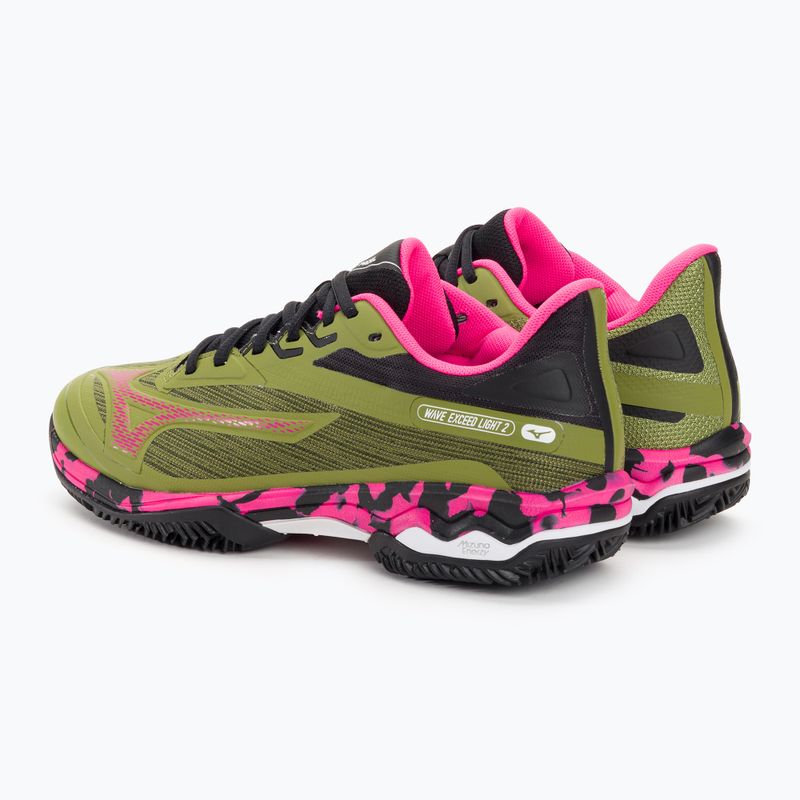 Women's Mizuno Wave Exceed Light 2 Padel Schuhe calliste grün / rosa glo / schwarz 3