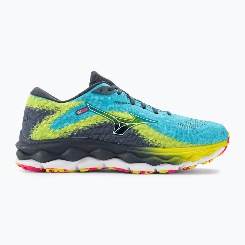 Herren Laufschuhe Mizuno Wave Sky 7 jet blau/weiß/bolt2neon 2