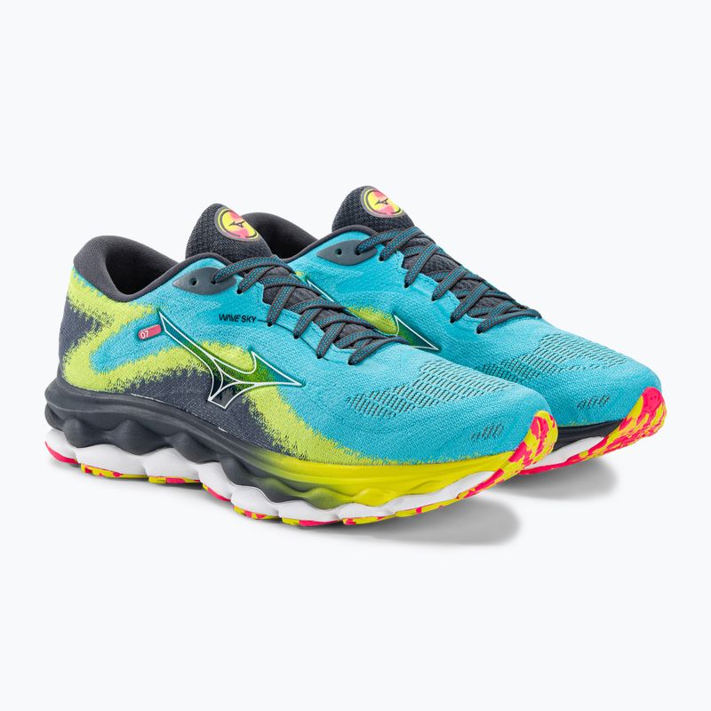 Herren Laufschuhe Mizuno Wave Sky 7 jet blau/weiß/bolt2neon 6