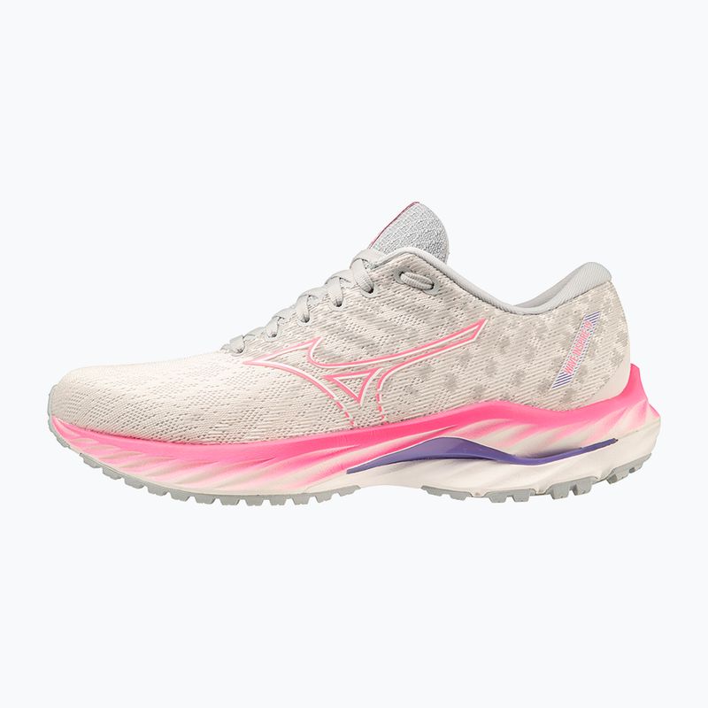 Damen Laufschuhe Mizuno Wave Inspire 19 Schnee weiß/ hi vis rosa/ lila Punch 9