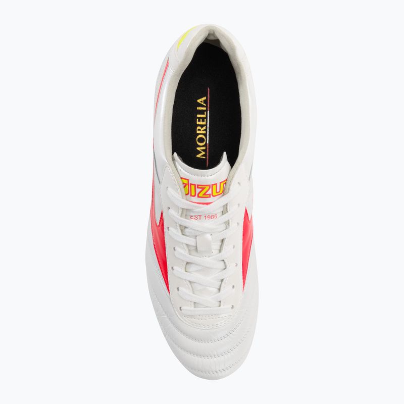 Herren Mizuno Morelia II Elite MD Fußballschuhe weiß/flery coral2/bolt2 6