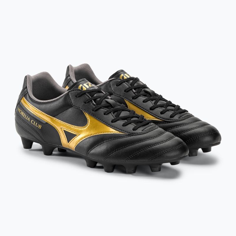 Mizuno Morelia II Club MD Herren Fußballschuhe schwarz/gold/dunkel Schatten 5