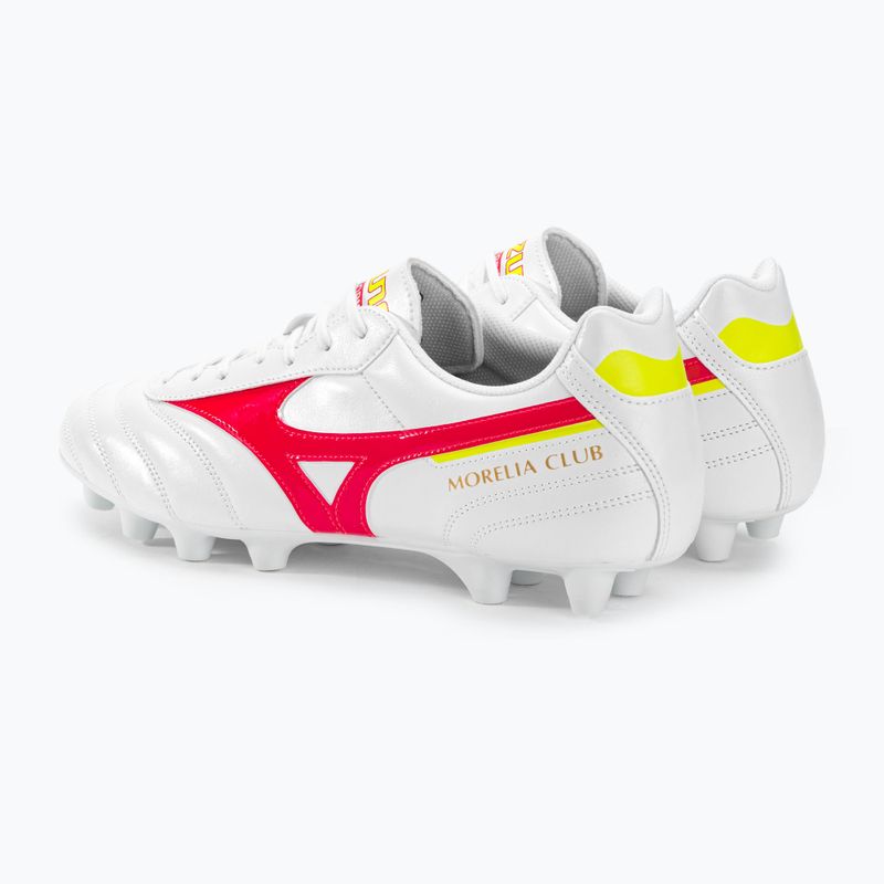 Mizuno Morelia II Club MD Herren Fußballschuhe weiß/flery coral2/bolt2 4