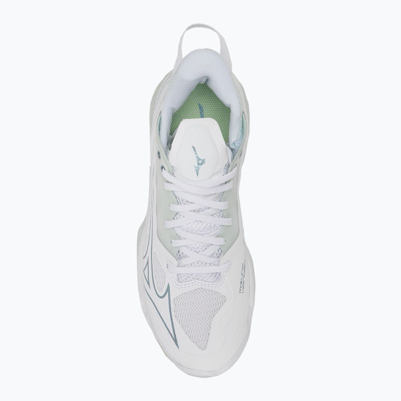 Handballschuhe Damen Mizuno Wave Mirage 5 white/glacial ridge/patinagreen 5